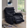 Aashi - Recliner - Navy Leather-Gel Match