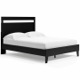 Finch Queen Panel Platform Bed Black / Brown
