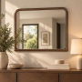 Leanna - Mirror - Brown Oak - Dark Brown, 44" Wide