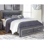 Lodanna Panel Bed With 2 Storage Drawers Gray