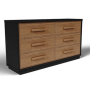 Kozmour Six Drawer Dresser Black / Brown, 58.03" Wide