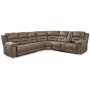 Ravenel - Fossil - 4-Piece Power Reclining Sectional With Raf Power Reclining Loveseat With Console, 129"
