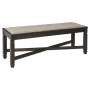 Tyler Creek - Black / Grayish Brown - Upholstered Bench