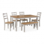 Harperfeld Dining Room Table Set (Set of 6) Natural / Gray
