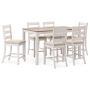 Skempton - White / Light Brown - Counter Height Dining Table and Bar Stools (Set of 7)
