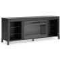 Cayberry - Black - TV Stand With Fireplace