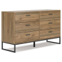 Deanlow - Honey - Six Drawer Dresser, 59.02" Wide