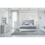 Naomi - 4 Piece Bedroom Set (Full Bed, Dresser, Mirror, Nightstand) - Silver Marble - Silver