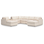 Cozymax - Oyster - 7-Piece Sectional With Laf And Raf Corner Chaises And With Storage Console, 140"