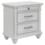 Kanwyn - Whitewash - Three Drawer Night Stand