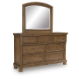 Feddinger - Medium Brown - Dresser And Mirror, 66" Wide