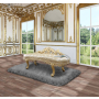Cabriole - Bench - Light Gold PU & Gold Finish