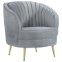 Sophia - Upholstered Channel Tufted Barrel Accent Chair - Dark Gray