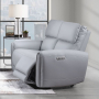Jeromie - Power Motion Loveseat With USB Port - Gray Synthetic Leather - Gray