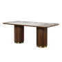 Willene - Dining Table With Ceramic Top - Walnut, 71"