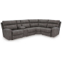 Next-Gen Durapella - Slate - 5-Piece Power Reclining Sectional With Console, 119.5"