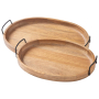 Jocelyne - Brown / Black - Tray Set (Set of 2), 21.13"