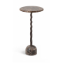 Helix - Genuine Marble Top And Aluminum Base End / Side Table - Brown / - Dark Brown, 12.25"