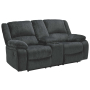 Draycoll - Dark Gray - DBL Rec Loveseat w/Console