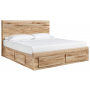 Hyanna Panel Bed With 4 Storage Drawers Tan