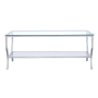 Saide - Rectangular Glass Top Coffee Table - Chrome, 47.25"