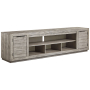 Naydell - Gray - XL TV Stand w/Fireplace Option