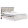 Altyra - White - King Panel Bed With Upholstered Headboard