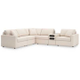 Cozymax - Oyster - 6-Piece Sectional With Audio Console, 124"