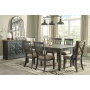 Tyler Creek - Dark Gray - 8 Pc. - Dining Room Table, 4 Side Chairs, 2 Upholstered Side Chairs, Server