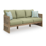 Serena Shores Sofa With Cushion Beige / Green, 76.37"
