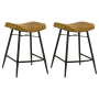 Bayu - Leather Upholstered Counter Stool (Set of 2) - Camel