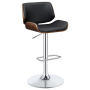 Folsom - Upholstered Adjustable Bar Stool - Black And Chrome