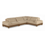 Turin - Chenille Fabric Upholstered 4 Piece Modular Sectional - Beige / Painted Brown - Beige, 127.75"