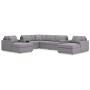 Cozymax - Granite - 8-Piece Double Chaise Sectional With Audio And Storage Consoles, 157"