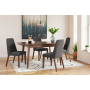 Lyncott - Charcoal / Brown- 5 Pc. - Butterfly Extension Table, 4 Side Chairs