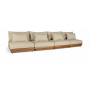 Mirella - 4 Piece Water Resistant Fabric 148" Outdoor Patio Modular Sofa - Tan - Beige, 148"