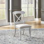 Ocean Isle - Upholstered X Back Side Chair - Antique