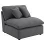 Hobson - Upholstered Armless Chair - Charcoal, 38"
