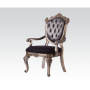 Chantelle - Side Chair (Set of 2) - Silver Gray Silk-Like Fabric & Antique Platinum