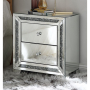 Noralie - Accent Table - Mirrored & Faux Diamonds - 24", 22"