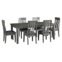 Hallanden - Black / Gray - 7 Pc. - Extension Table, 6 Side Chairs