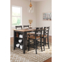 Gesthaven - Natural / Brown - 5 Pc. - Rectangular Dining Room Counter Table, 4 Barstools