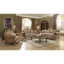 Ragenardus - Loveseat With 2 Pillows - Fabric & Vintage Oak - Light Brown