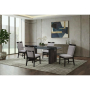 D4238 - 5 Piece Dining Room Set (Dining Table And 4 Dining Chairs) - Clear / Dark Brown / Light - Dark Brown