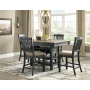 Tyler Creek - Dark Gray - 5 Pc. - Counter Table, 4 Barstools