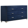 Melody - 6-Drawer Upholstered Dresser - Pacific, 60" Wide