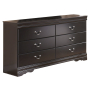 Huey Vineyard - Black - Six Drawer Dresser, 59.76" Wide