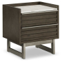 Arkenton - Grayish Brown / White - Two Drawer Night Stand