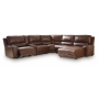 DeepWakes 6-Piece Power Reclining Sectional With RAF Press Back Power Chaise Canyon, 146"