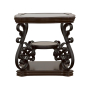 Laney - 1-Shelf Glass Top Rectangular End Table - Deep Merlot, 24.5"
